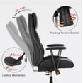 thumbnail image 3 of High Back Office Desk Chair,Ergonomic Reclining Office Chair,Modern Swivel Computer Chair,Conference Room Chairs,Black Leather Chair with Lumbar Support,330lbs (Pure Black), 3 of 15