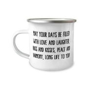 Sarcastic Wife 12oz Camper Mug, May your days be filled with love and laughter, hugs and kisses,!, Present For Wife, Fun From Husband