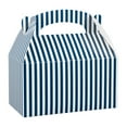 thumbnail image 5 of Bio Tek Blue & White Stripe Paper Gable Box / Take Out Container - Compostable - 9 1/2" x 5" x 5" - 100 count box, 5 of 11