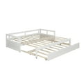 thumbnail image 4 of Extendable Daybed with Trundle, Wooden Daybed Twin or Double Twin, Kids Twin Size Trundle Daybed for Kids Teens Adults, No Box Spring Required (Twin/Double Twin,White), 4 of 8