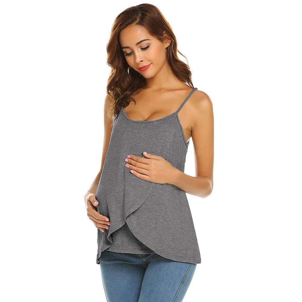 Lilymmm Womens Maternity Sleeveless Nursing Breastfeeding Spaghetti