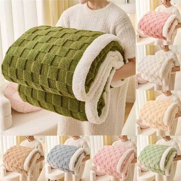 Manta de sofá de terciopelo de cordero | Microforro polar grueso de doble capa | Funda de cama o sofá reversible suave y cálida tie-dye | Manta de siesta de oficina ligera y acogedora | Toda la