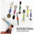 thumbnail image 5 of Magnetic Measuring Spoons Set Stainless Steel with Leveler, Stackable Metal Tablespoon Measure Spoon for Baking, Cups and Spoon Set Kitchen Gadgets Apartment Essentials Fits in Spice Jars, 5 of 6