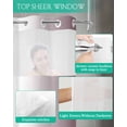 thumbnail image 4 of No Hook Shower Curtain with Snap in Liner, Ombre Abstract Gradient Dry Rose Purple Hotel Shower Curtains for Bathroom, Washable Shower Curtain Liner Set with Mesh Top Window, 36"x72", 4 of 6