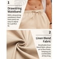 thumbnail image 4 of COOFANDY Men's Linen Pants Drawstring Casual Loose Fit Beach Summer Yoga Pants Lightweight Linen Trousers, 4 of 6