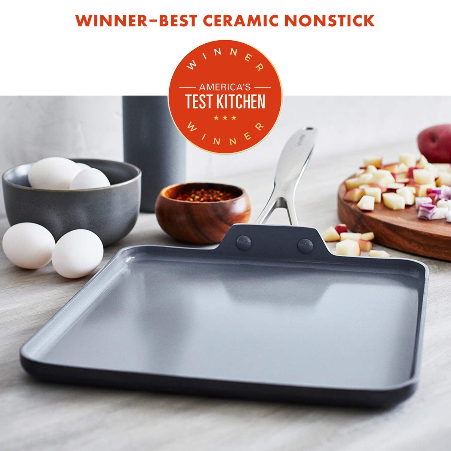 GreenPan Valencia Pro Healthy Ceramic Nonstick 11-Inch Square Griddle