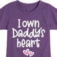thumbnail image 3 of Instant Message - I Own Daddy's Heart - Toddler & Youth Girls Short Sleeve Graphic T-Shirt, 3 of 6