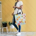 thumbnail image 6 of Open Top Canvas Tote Bag with Zipper Reusable Shopping Bag 13.5x15" Roomy Carryall Colorful Autumn Maple Leaves, 6 of 9