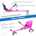 thumbnail image 3 of HOVERMAX Hoverboard Go Kart, Hoverboard Seat Attachment with Adjustable Frame Length for 6.5" 8" 10" Hoverboard, Suitable for Kids & Adults, Pink, 3 of 7
