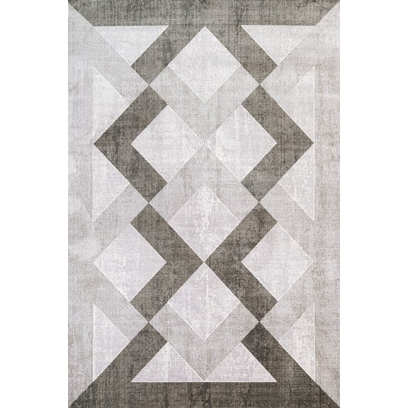 Grey Geometric Area Rugs for Living Room Washable Rugs Boho Moroccan Area Rug Soft Neutral Geometric Bohemian Carpet Distressed Indoor Rug for Bedroom Dining Room Office Foldable Nonslip Rug