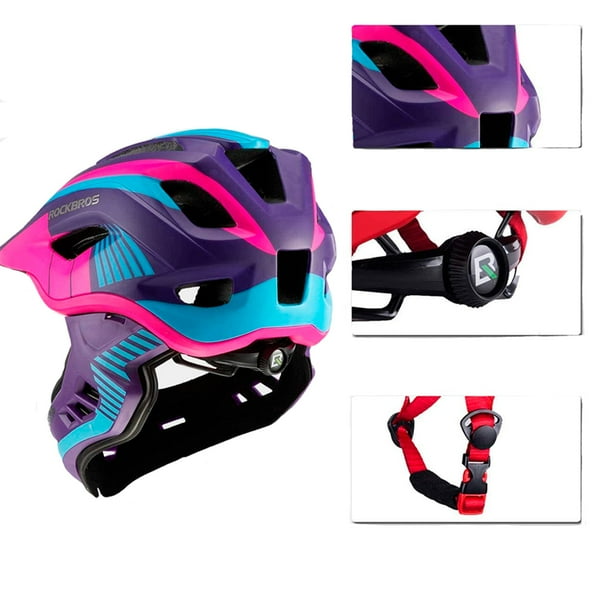 Casco FullFace con Mandíbula Extraíble para Ciclismo MTB Talla M Ajustable  de 54 a 58 cm Rockbros Rockbros Full Face