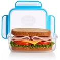 thumbnail image 4 of - 4 Pack of Fun Size Leakproof Sandwich Containers - Reusable, BPA Free Sandwich Boxes. Airtight Seal. Also Great for Salads, Snacks, Fruit, Treats and Food Storage., 4 of 7