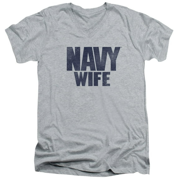 Navy - Wife - Slim Fit V Neck Shirt - X-Large