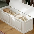 thumbnail image 3 of WIAWG L Shape Backless Corner Nook with Storage,Kitchen Breakfast Nook Bench,Shoe Benches for Entryway Cloakroom, White&Grey, 63”D x 63”W x 18.3”H, 3 of 9