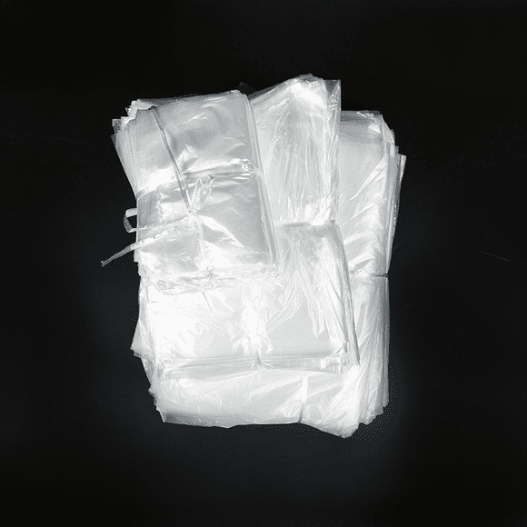 Bolsa de basura de plástico de boca plana desechable para hotel, bolsa de embalaje gruesa con cordón transparente para hotel