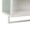 thumbnail image 6 of SESSLIFE 30" Spacious Wall Cabinet with Open Shelf and Towel Rack, 2-Door Storage with Fluted Glass, Large Capacity Wall Mounted Cabinet for Bathroom and Kitchen, White, 6 of 7