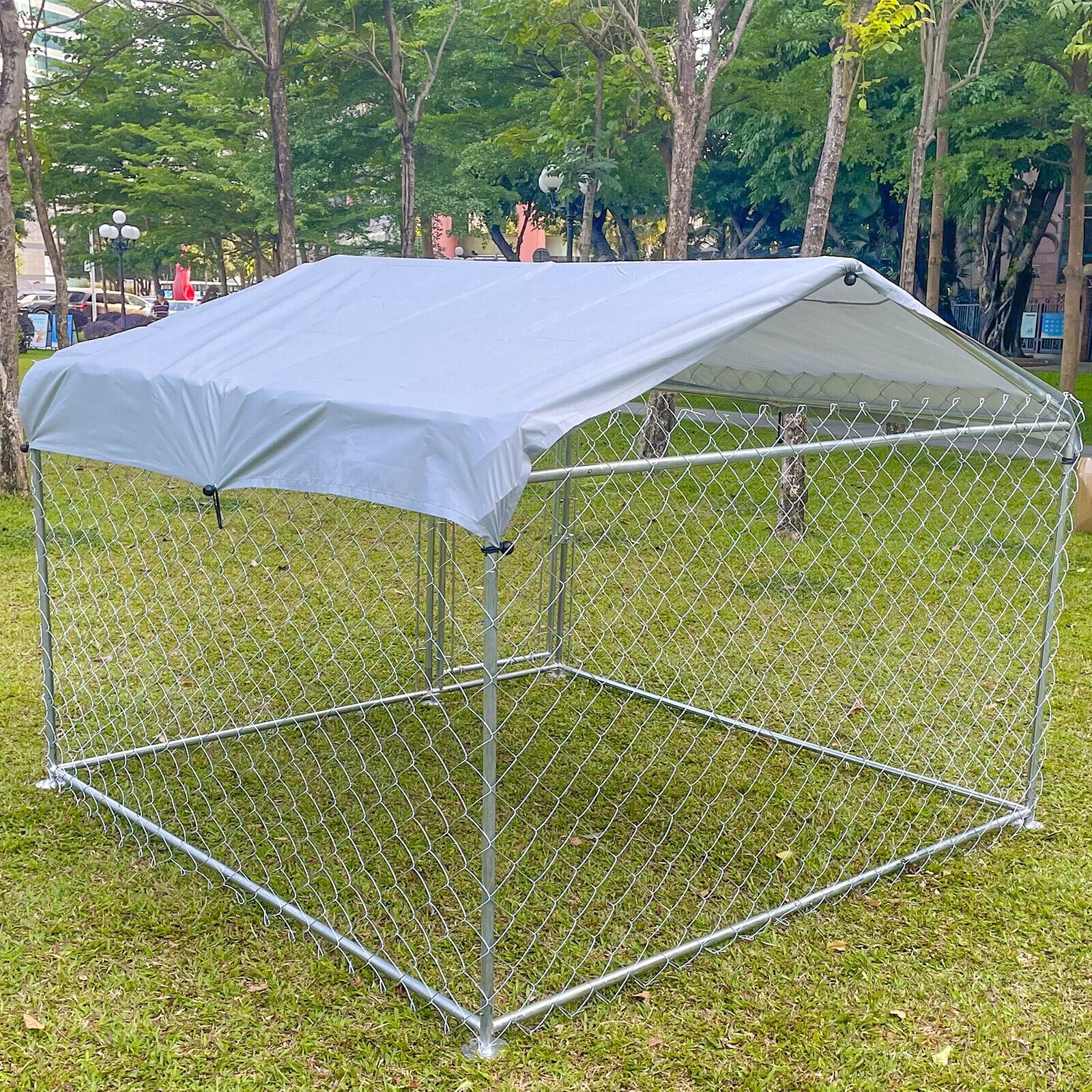 Large Outdoor Pet Dog Run House Kennel Shade Cage Enclosure with Cover Playpen