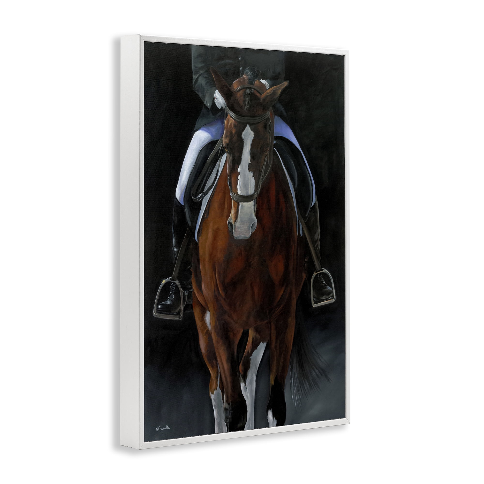 Stupell Industries Balance Trotting Horse Animals & Insects Painting White Framed Art Print Wall Art, 16 x 24
