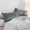 thumbnail image 2 of Lorviah 2 Pack Satin Pillowcases, Ultra Soft & Breathable 20"x26" Standard Size for Hair & Skin, Hypoallergenic Hidden Zipper Closure, Dark Gray, 2 of 6