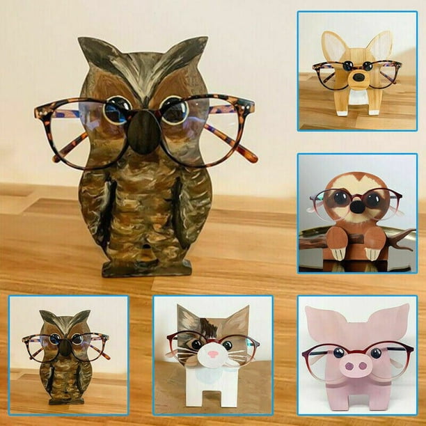 Cute Pet Glasses Stand Christmas Gift Pet Wooden Ornaments For Desktop Decoration Artwork Sunglasses Display Decoration Gift5GERMANY He Qiyong unisex