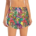 thumbnail image 2 of Gukieu Colorful Dinosaur Print Women's Sports Shorts with Drawstring Elastic Waistband for Running, Yoga, Fitness-Medium, 2 of 7