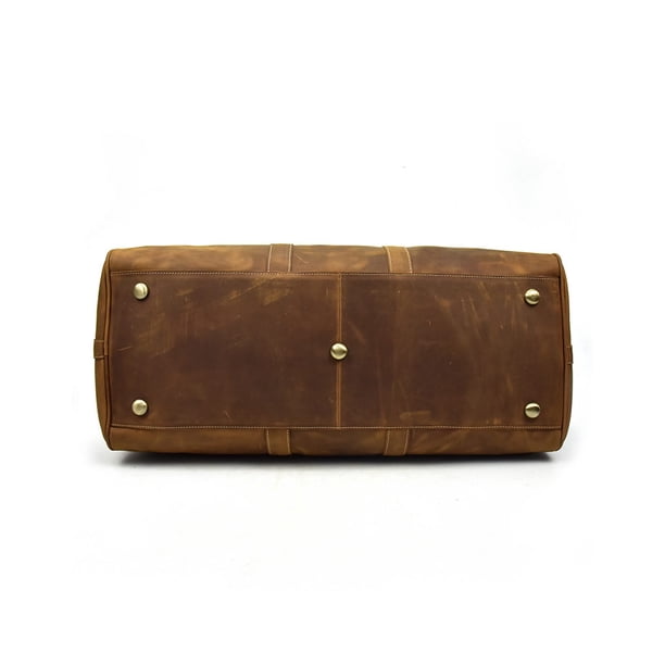 Minnieouse Bolso de mano para hombre, bolso de cuero con compartimento para equipaje, bolso de fin de semana, hombro grande, 60cm, bolsa de viaje para Bolsas de mensajero y de hombro Marrón claro Minnieouse AP015652-01