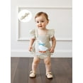 thumbnail image 4 of Rovasas Girl Duck Embroidery Romper Flying Sleeve Overalls with Headband, 4 of 9