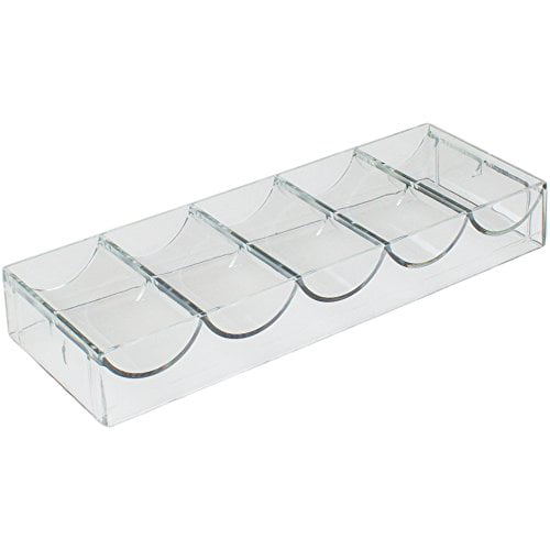 Clear Acrylic Poker Chip Tray, Holds 100 Chips 5 x 20 -
