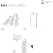 Sartodoors Solid French Double Doors, 12-Lite Clear Glass Panels, Wood with Regular Panel Frame Trims, Sturdy White Silk Finish for Bathroom/Bedroom | Felicia 3355 | Size:24x84