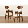 thumbnail image 7 of Baxton Studio Katya Mid-Century Modern Walnut Brown Finished Wood 2-Piece Bar Stool Set, 7 of 7