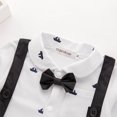 thumbnail image 3 of StylesILove Sailor Boat Print Faux Suspender Formal Wear Baby Boy Romper (12-18 Months, Black), 3 of 5