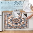 thumbnail image 5 of Blue Burnt Orange Boho Sink Skirt 11"Wx13"L,Dustproof Under Sink Curtain with Self Adhesive Tape,Antique Southwestern Ethnic Cabinet Curtain Cover for Bathroom Vanity,RV,Kitchen Cabinet Storage Shelf, 5 of 9