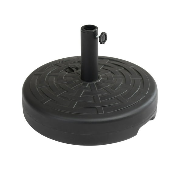 18" Round Umbrella Base Stand Market for Outdoor Patio Lawn Garden, Powder Coated, Heavy Duty, Black