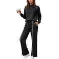 thumbnail image 2 of enyan Womens 2 Piece Outfits Lounge Hoodie Sweatsuit Sets Plus Size Fall Fashion Clothes Airport Travel Pants Tracksuits Sweatshirt Set Black,S, 2 of 7