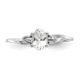 thumbnail image 4 of Solid 10k White Gold Genuine White Topaz Birthstone Engagement Ring Size 9, 4 of 6