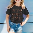 thumbnail image 2 of JAJAHO Girls Graphic Tee Shirt Short Sleeve Round Neck Casual Cute Summer Top With Leopard Bow Print Tshirts For Kids 3-13 Years Soft Tops, 2 of 4