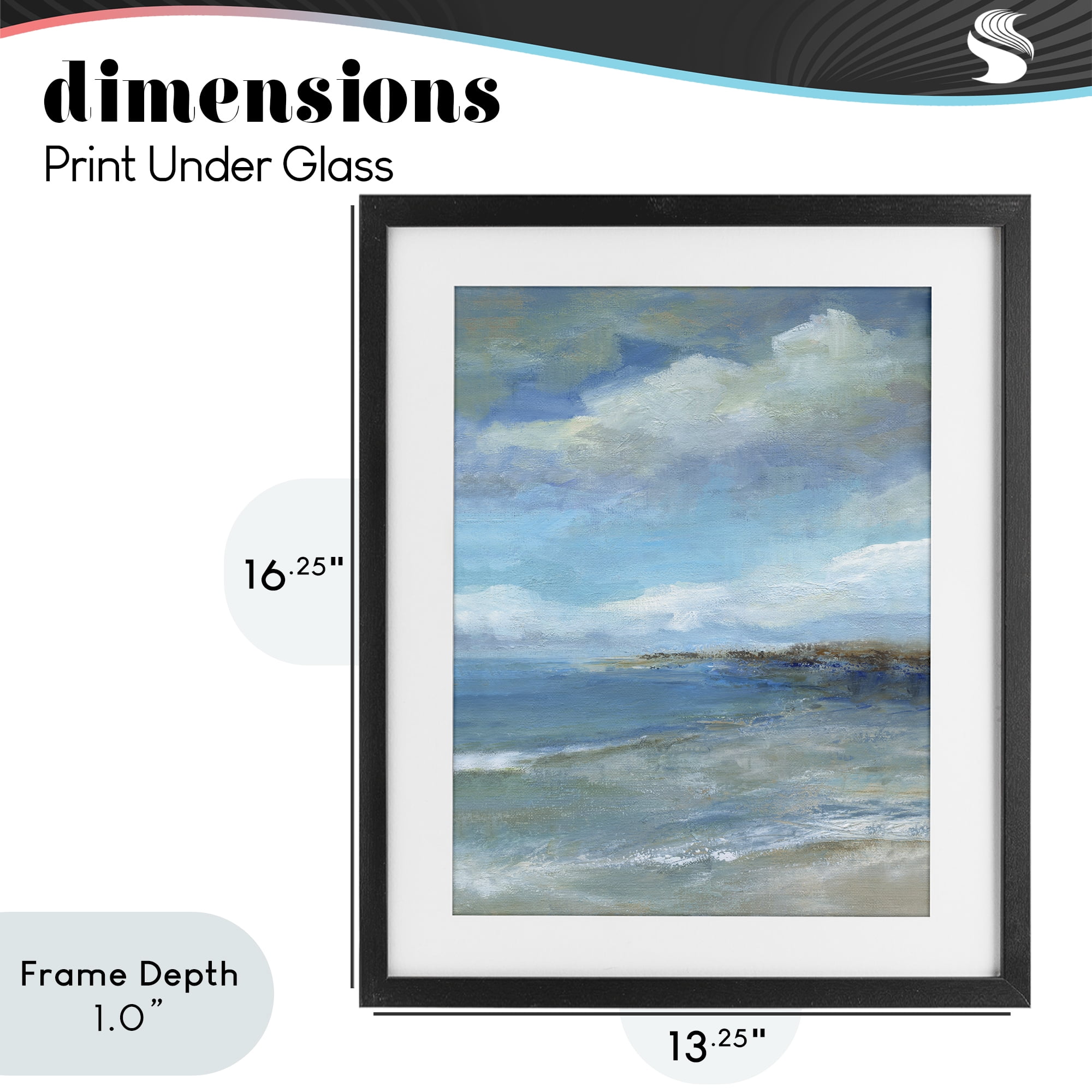 Stupell Industries Shore's Calm Breeze Black Framed Print Under Glass, design by Carol Robinson