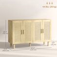 thumbnail image 3 of HOMCOM Buffet Bahut Boho avec 4 Portes en Rotin, Naturel, 3 of 10