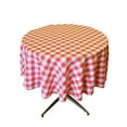 thumbnail image 3 of LA Linen Polyester Gingham Checkered 90-Inch Round Tablecloth, Pink and White, 3 of 7