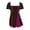 Black/Fuchsia, variant on Dare To Wear Victorian Gothic Boho Women's Gemini Princess S/S Corset Top S - 5x
