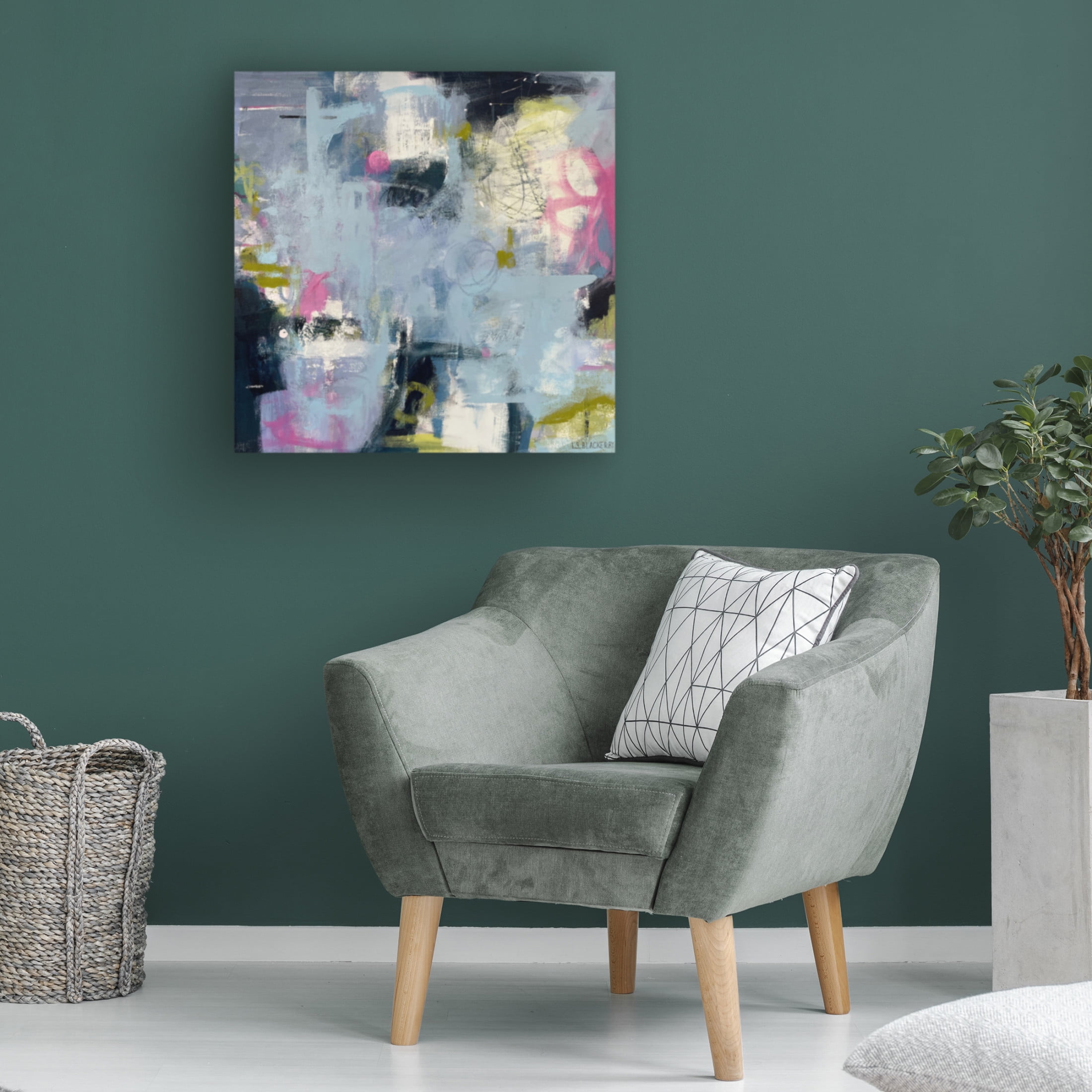 Canvas Wall Art - Linda S. Blackerby 'Midnight Stars' Wall Art for Living Room, Bedroom, or Office Décor by Trademark Fine Art - 35 x 35 Inches