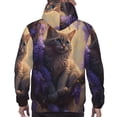 thumbnail image 7 of Goofa Purple Flower Lazy Cat for Men's Hooded Sweatshirt - Lightweight Pullover Hoodie with Kangaroo Pocket, Perfect for Everyday Wear-Medium, 7 of 7