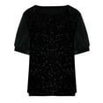 thumbnail image 6 of Miqool Women's Velvet Sequin Tops Short Sleeve Crewneck Sparkly Glitter T-Shirt Evening Party Club Sequin Tops Blouses, 6 of 6