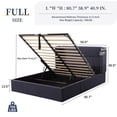 thumbnail image 4 of Zanmintaobo Full Lift up Storage Bed with Wingback Headboard,Hydraulic Linen Upholstered,Metal Frame,No Box Spring Needed,Easy Assembly,Dark Gray, 4 of 5