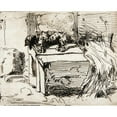 thumbnail image 3 of James Abbott McNeill Whistler 24x20 Black Modern Framed Museum Art Print Titled - The Dog on The Kennel (1858), 3 of 5