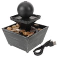 thumbnail image 1 of OULII Fontaine de Bureau Cascade Fontaine de Table Résine Noire 1 Pcs, 1 of 2