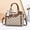Rhombus - Coffee, variant on Vintage Monogram Ladies Top Handle Handbag, Faux Leather Convertible Crossbody Shoulder Satchel with Decorative Leaf Pendant, Fashion Everyday Tote Purse