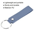 thumbnail image 4 of Uxcell Circle Keyring PU Ornament Key-Holder Lanyard Leather Keychain, Blue 2 Pack, 4 of 5