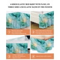 thumbnail image 6 of Teal Marble Bed Skirt King Size, Abstract Art Modern Ink Painting Wrap Around Bed Skirting with Adjustable Elastic Strap, Dust Ruffle Pleated Bedskirts 16 Inch Drop for Bedroom King Beds, 6 of 9