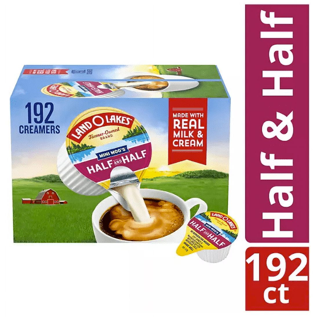 Land O Lakes Mini Moo's Half & Half Creamer Cups - Convenient 180 Count Box For Coffee Lovers